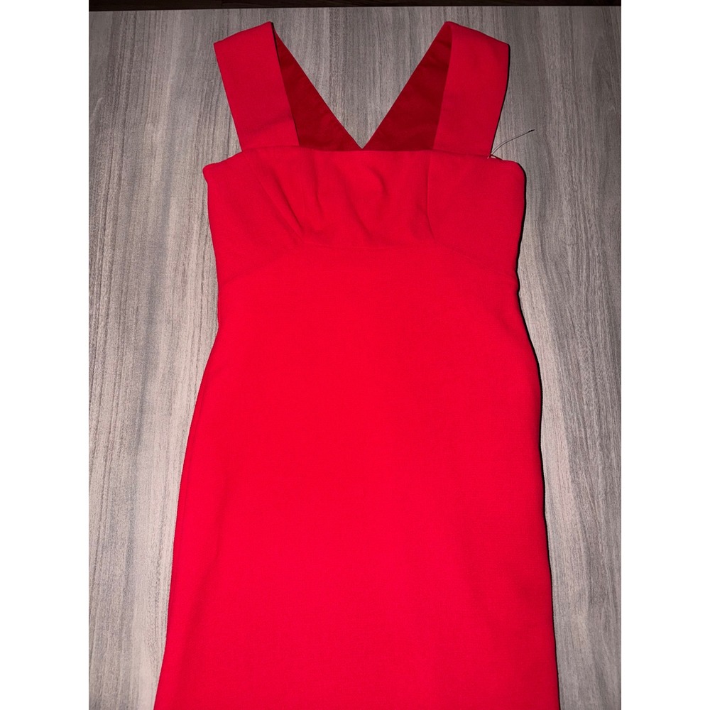 BCBGMAXAZRIA Agata Red Square Neck V-Back Maxi Gown Dress Size 4 NEW S2 - Picture 9 of 12